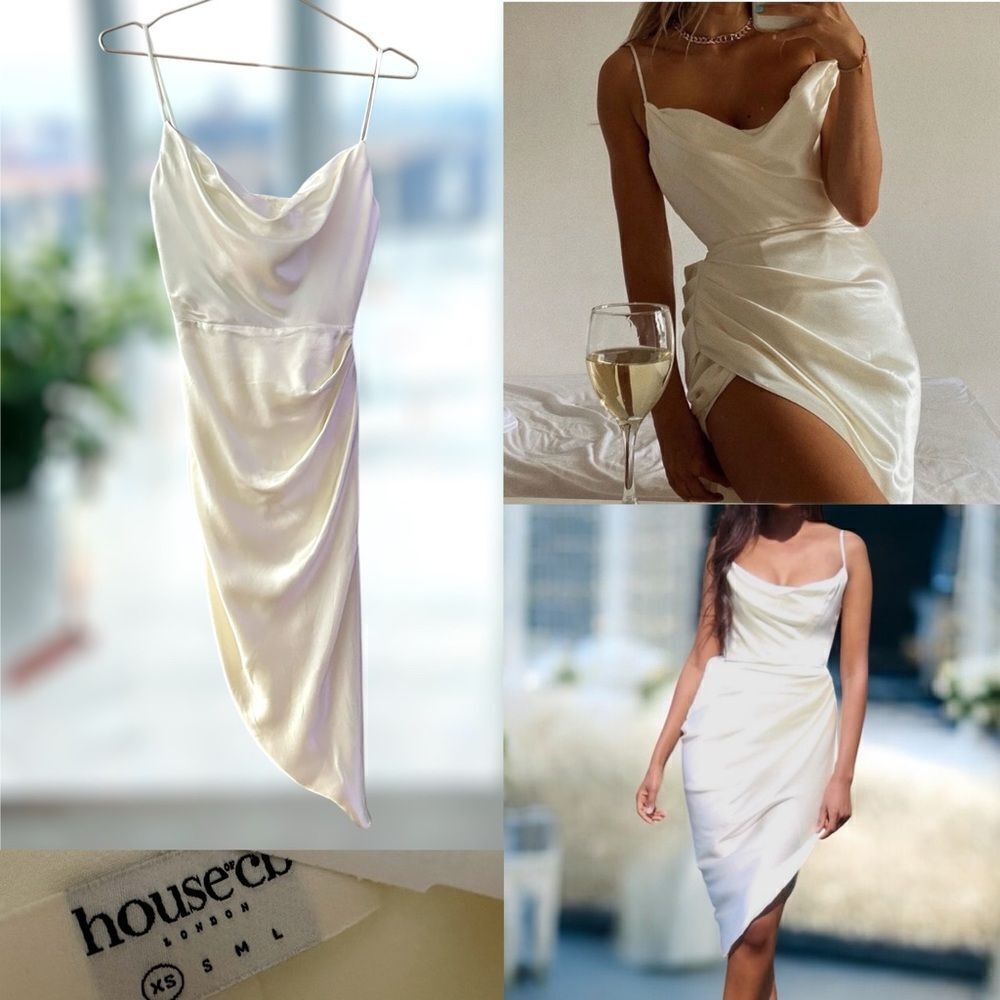House of CB Reva Ivory Satin Balcony Corset Dress Size XS